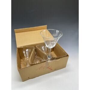 Vintage Radio Brand Japan Hand‎ Crafted Fine Glass Champagne Etched Glasses